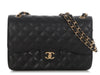 Chanel Jumbo Black Quilted Caviar Classic Double Flap