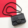 Chanel Mini So Black Chevron-Quilted Lambskin Rectangular Classic