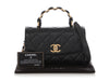 Chanel Mini Black Quilted Calfskin Top Handle Flap