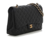 Chanel Maxi Black Quilted Caviar Classic Single Flap
