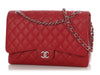 Chanel Maxi Red Quilted Caviar Classic Single Flap