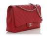 Chanel Maxi Red Quilted Caviar Classic Single Flap
