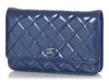 Chanel Blue Quilted Patent Wallet on Chain WOC