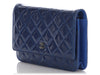 Chanel Blue Quilted Patent Wallet on Chain WOC