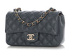 Chanel Mini Dark Gray Quilted Caviar Classic