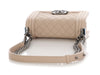 Chanel Small Beige Quilted Caviar Boy Bag
