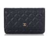 Chanel Dark Blue Quilted Caviar Wallet on Chain
