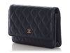 Chanel Dark Blue Quilted Caviar Wallet on Chain