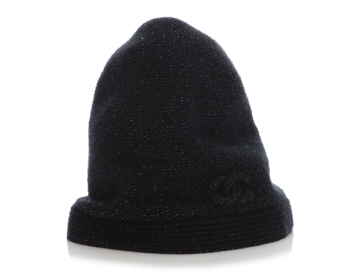 Chanel Black Cashmere Sparkle Beanie
