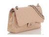 Chanel Jumbo Beige Quilted Patent Classic Double Flap