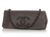 Chanel Gray Lambskin Flap Shoulder Bag