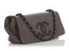 Chanel Gray Lambskin Flap Shoulder Bag