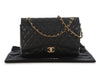 Chanel Maxi Black Quilted Caviar Classic Double Flap