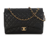 Chanel Maxi Black Quilted Caviar Classic Double Flap