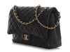 Chanel Maxi Black Quilted Caviar Classic Double Flap