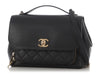 Chanel Large Black Part-Quilted Caviar Business Affinity Flap