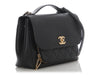 Chanel Large Black Part-Quilted Caviar Business Affinity Flap