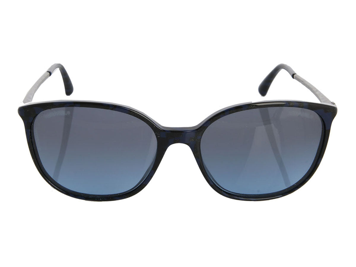 Chanel Blue Marbled Rhinestone Sunglasses