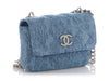 Chanel Mini Camellia Denim Sweetheart Clutch with Chain