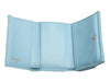 Chanel Blue Quilted Caviar Crystal Logo Compact Wallet