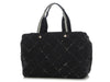 Chanel Vintage Large Black Nylon Travel Line Boston Bag