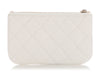 Chanel Small White Quilted Caviar Zipped Case