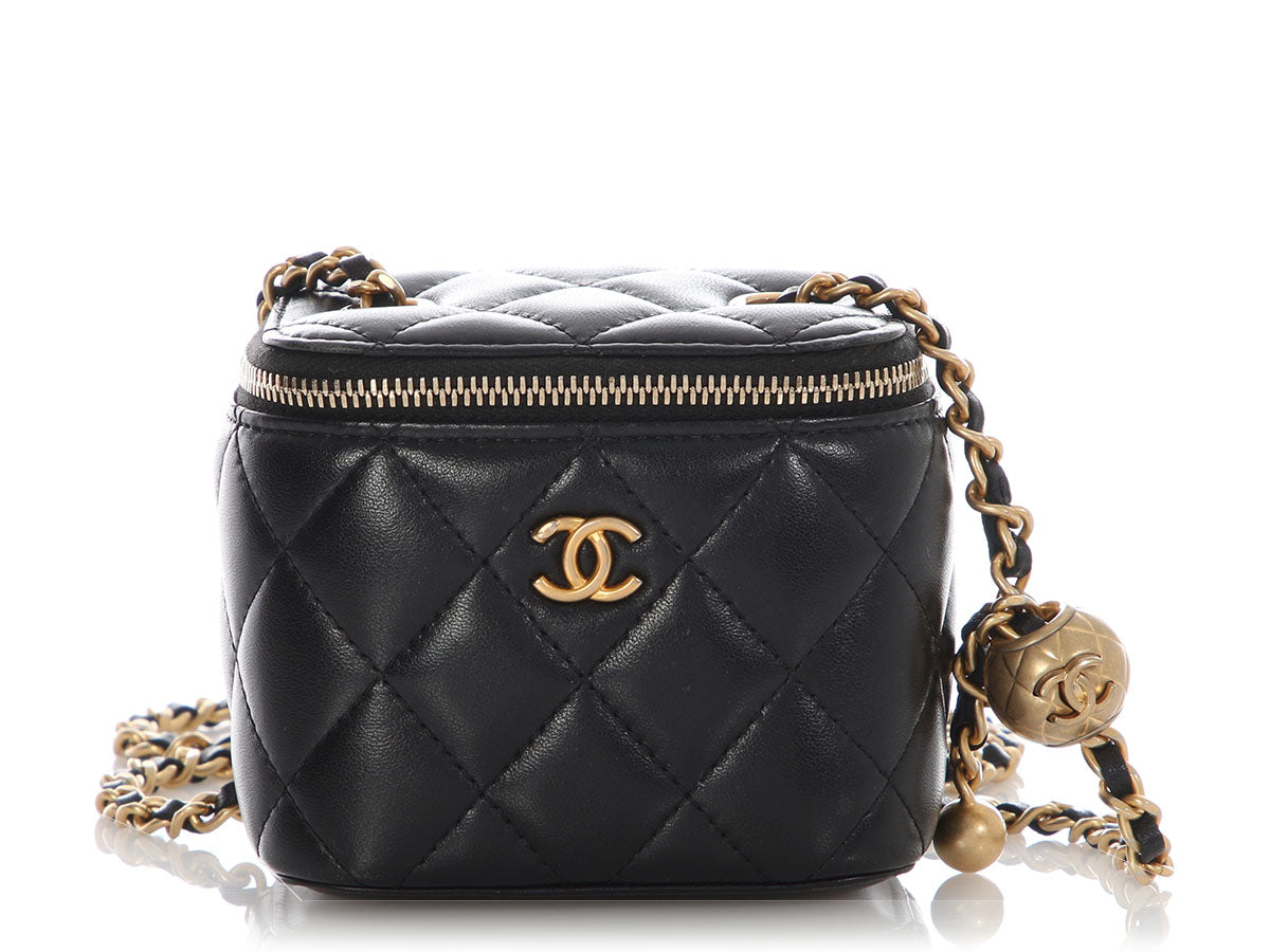 Chanel Mini Black Lambskin Pearl Crush Vanity Crossbody