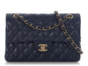 Chanel Small Navy Quilted Caviar Double Flap Classic