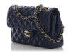 Chanel Small Navy Quilted Caviar Double Flap Classic