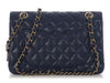 Chanel Small Navy Quilted Caviar Double Flap Classic