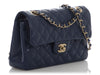 Chanel Small Navy Quilted Caviar Double Flap Classic