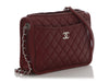 Chanel Small Burgundy Quilted Calfskin Camera Bag