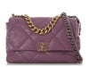 Chanel Large Purple Quilted Calfskin 19 Flap