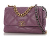 Chanel Large Purple Quilted Calfskin 19 Flap