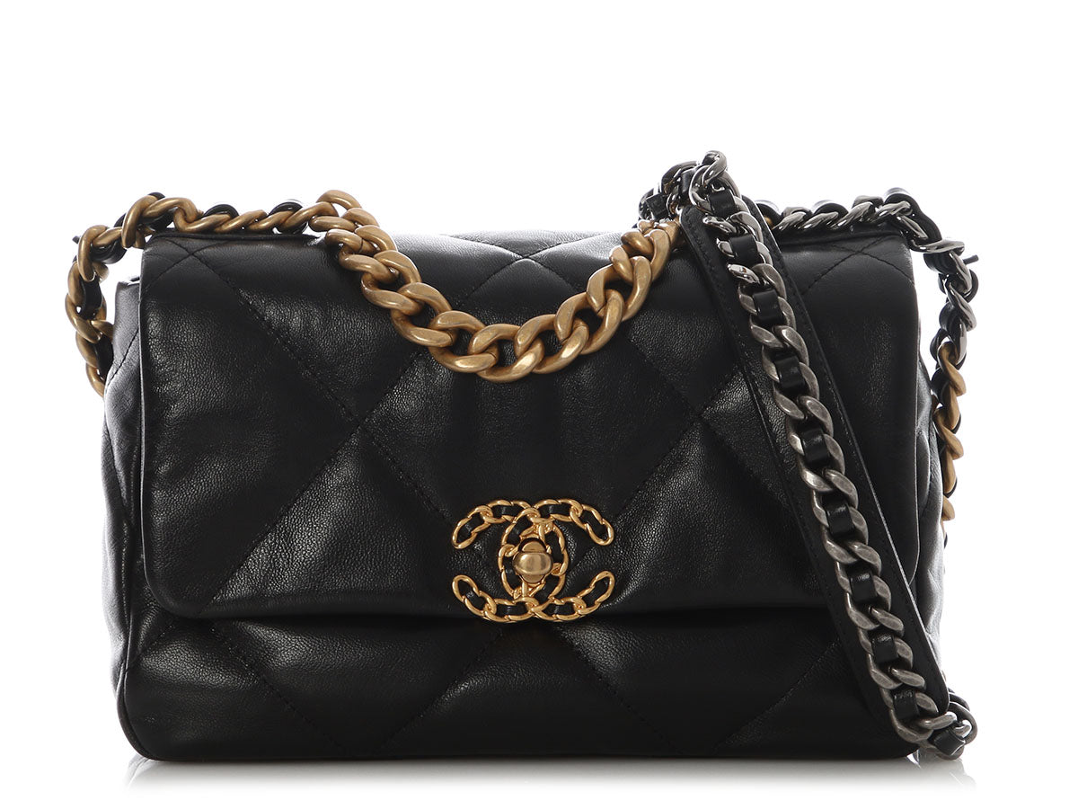 Chanel Small Black Quilted Calfskin 19 Flap