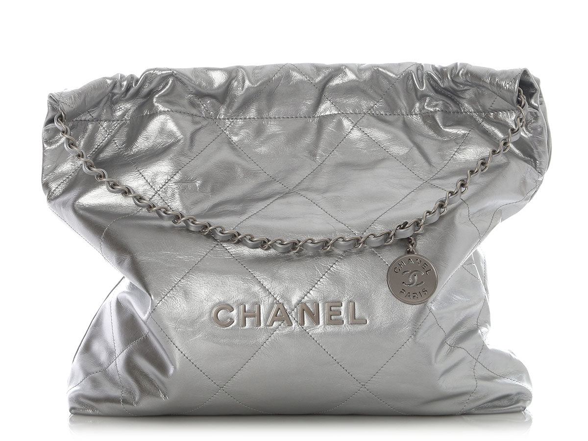 Chanel Medium Quilted Calfskin Silver 22