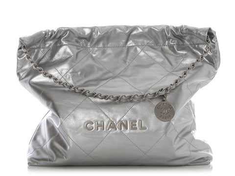 Chanel Medium Quilted Calfskin Silver 22