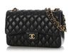 Chanel Jumbo Black Quilted Lambskin Classic Double Flap