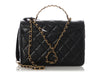 Chanel Small Black Quilted Lambskin Flap Bag with Top Handle