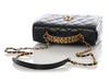 Chanel Small Black Quilted Lambskin Flap Bag with Top Handle