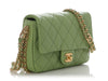 Chanel Small Green Quilted Lambskin Flap