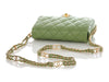 Chanel Small Green Quilted Lambskin Flap
