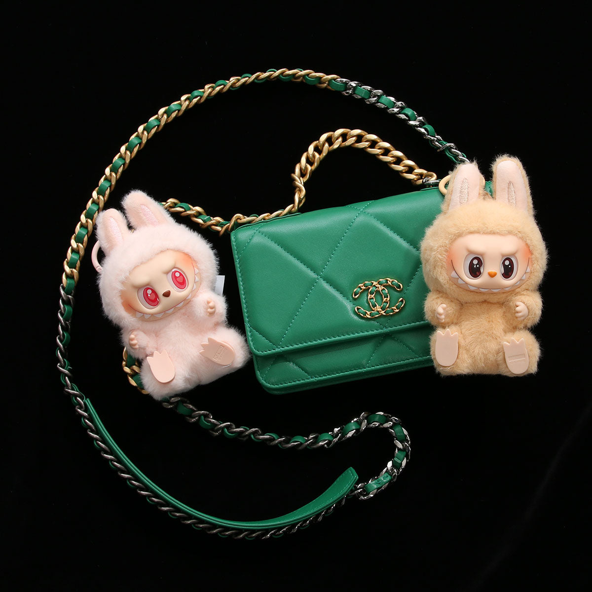 Chanel Green Quilted Lambskin 19 Wallet on Chain WOC