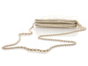 Chanel Small White Quilted Caviar Clutch with Chain