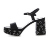 Chanel Black and Silver Crystal Platform Sandals