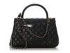 Chanel Small Black Quilted Caviar Coco Handle