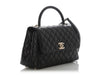 Chanel Small Black Quilted Caviar Coco Handle