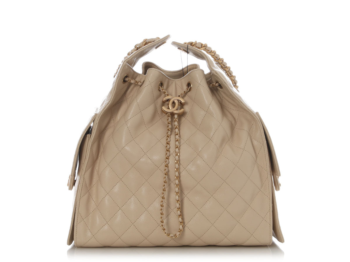 Chanel Medium Beige Caviar 25 Bag