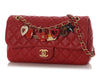 Chanel Medium Red Quilted Lambskin Marine Charm Flap