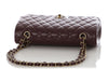 Chanel Medium/Large Burgundy Quilted Caviar Classic Double Flap